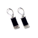 Earrings - Mosaic on glass - Black - Créart