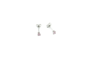 Boucles d'oreilles - Rond 3mm - Rose Pale - Rouge Argent 9.25