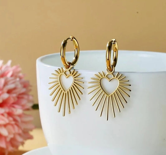 Boucles d'oreilles - Clic - Coeur Éclaté - OR - Création Fish