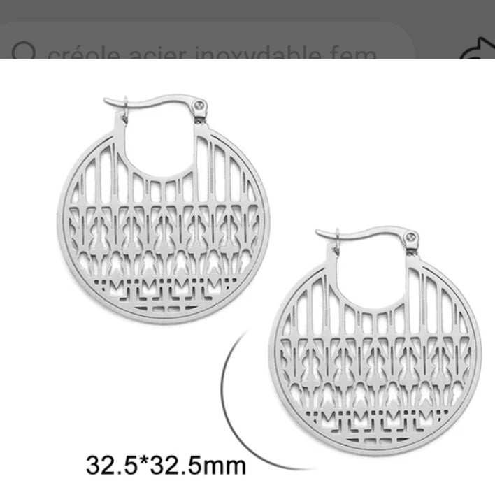 Boucles d'oreilles - Droit - Tricot - Ag - Création Fish