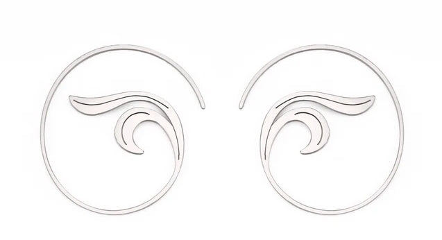 Boucles d'oreilles - SS Spirales - Ailes - Argent - Création Fish