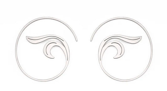 Boucles d'oreilles - SS Spirales - Ailes - Argent - Création Fish