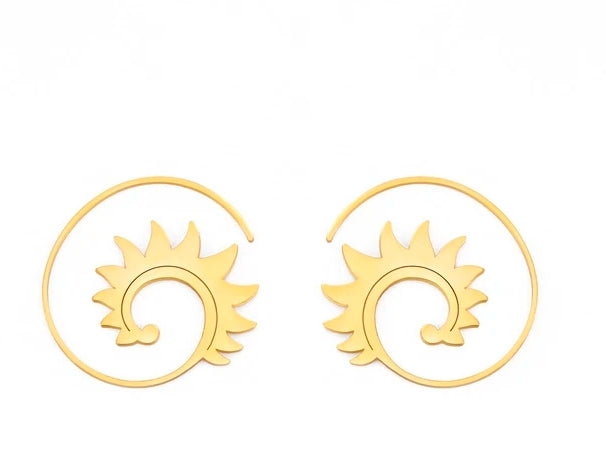 Boucles d'oreilles - SS Spirales - Plume - Or - Création Fish