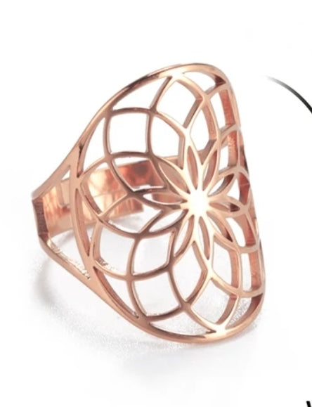 Bague - Fleur Mosaïque - Rose - Création Fish