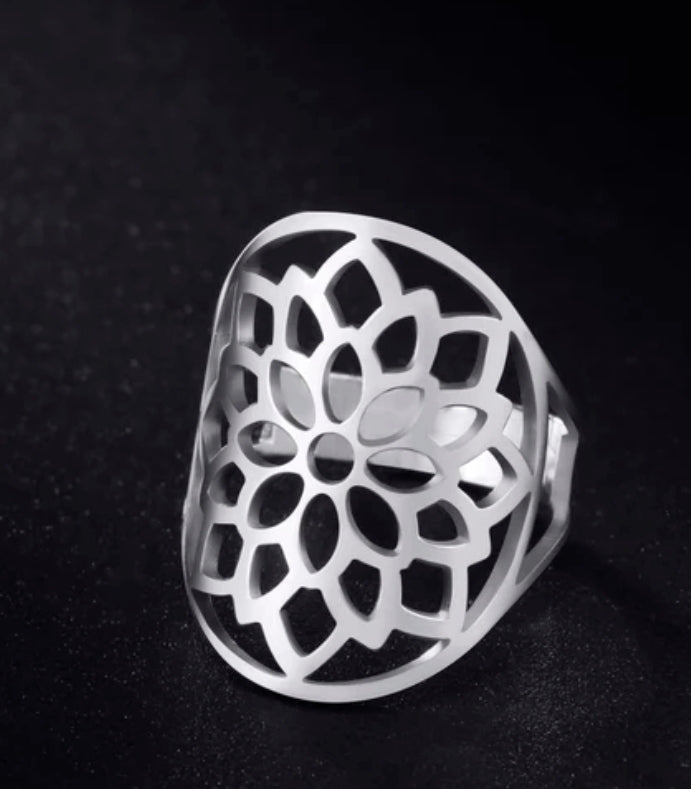 Bague - Géo Lotus - Argent - Création Fish