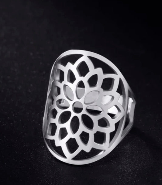 Bague - Géo Lotus - Argent - Création Fish