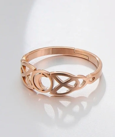 Bague - Lunaire Fine - Or Rose - Création Fish