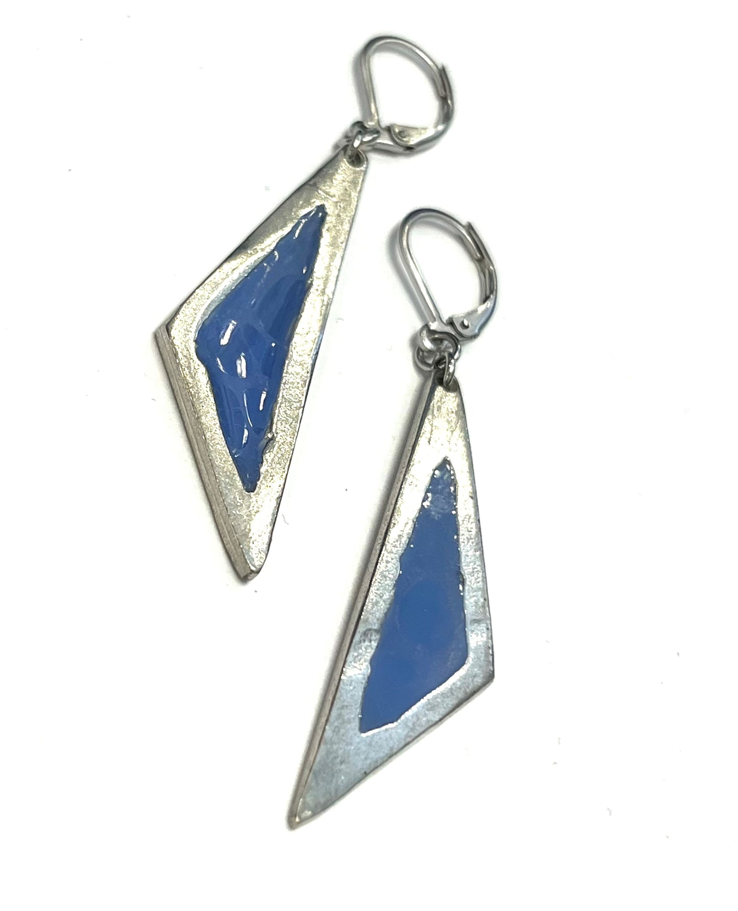 Suspendues à l'oreille Résine-bleu ciel- Rouge Bijoux