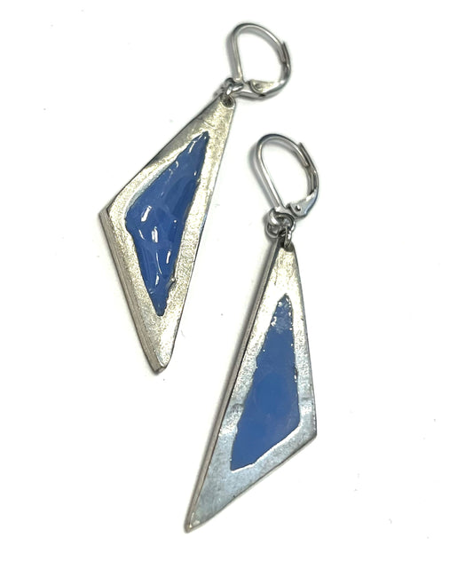 Suspendues à l'oreille Résine-bleu ciel- Rouge Bijoux