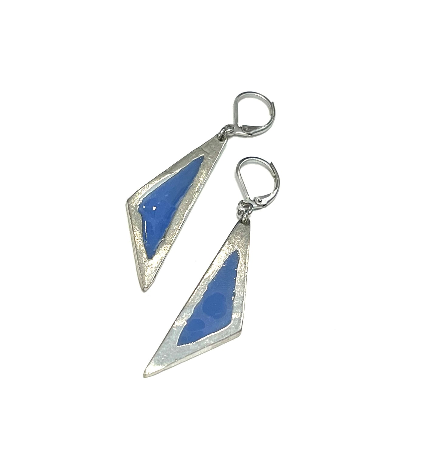 Suspendues à l'oreille Résine-bleu ciel- Rouge Bijoux