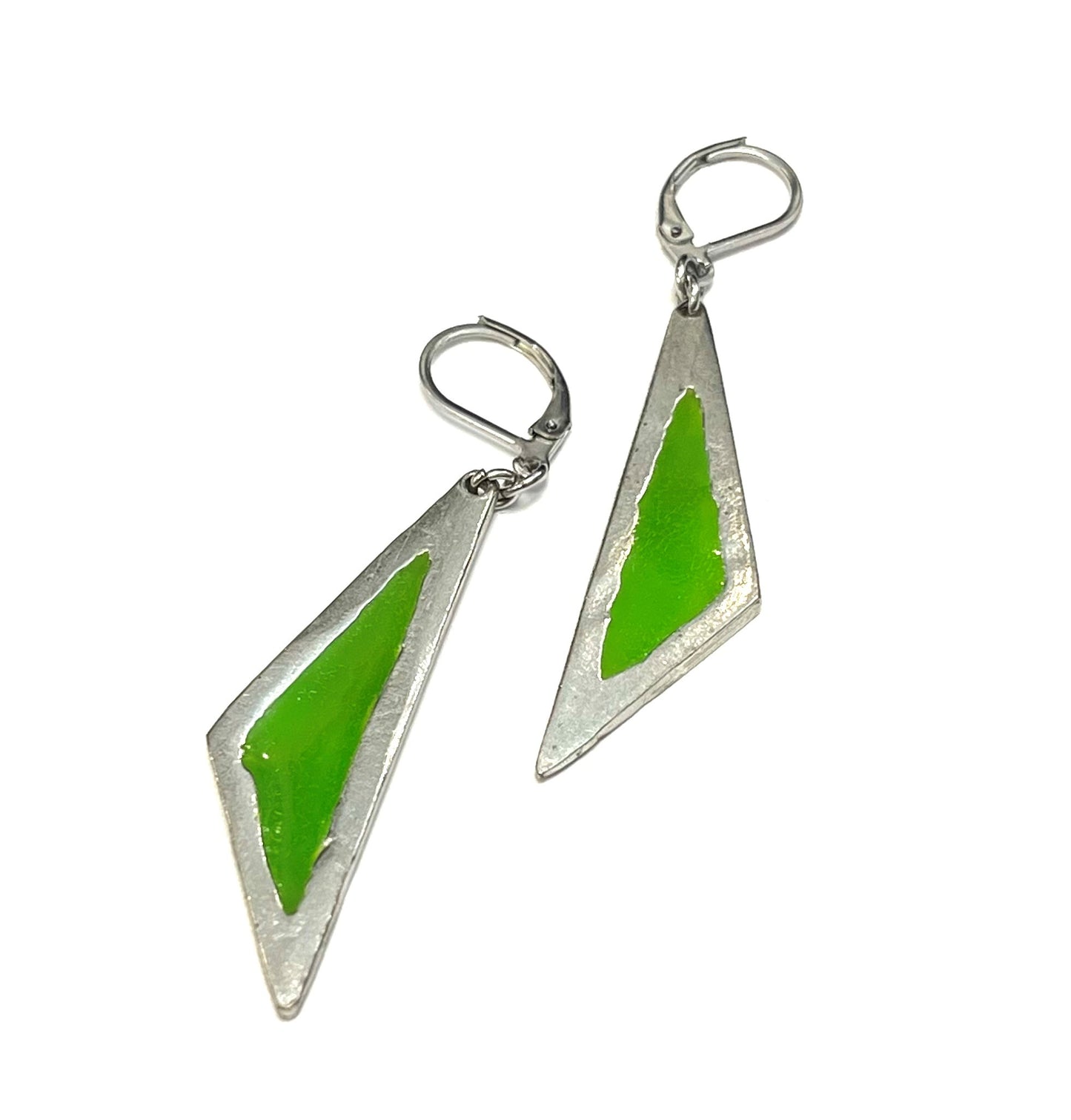 Suspendues à l'oreille Résine-vert- Rouge Bijoux