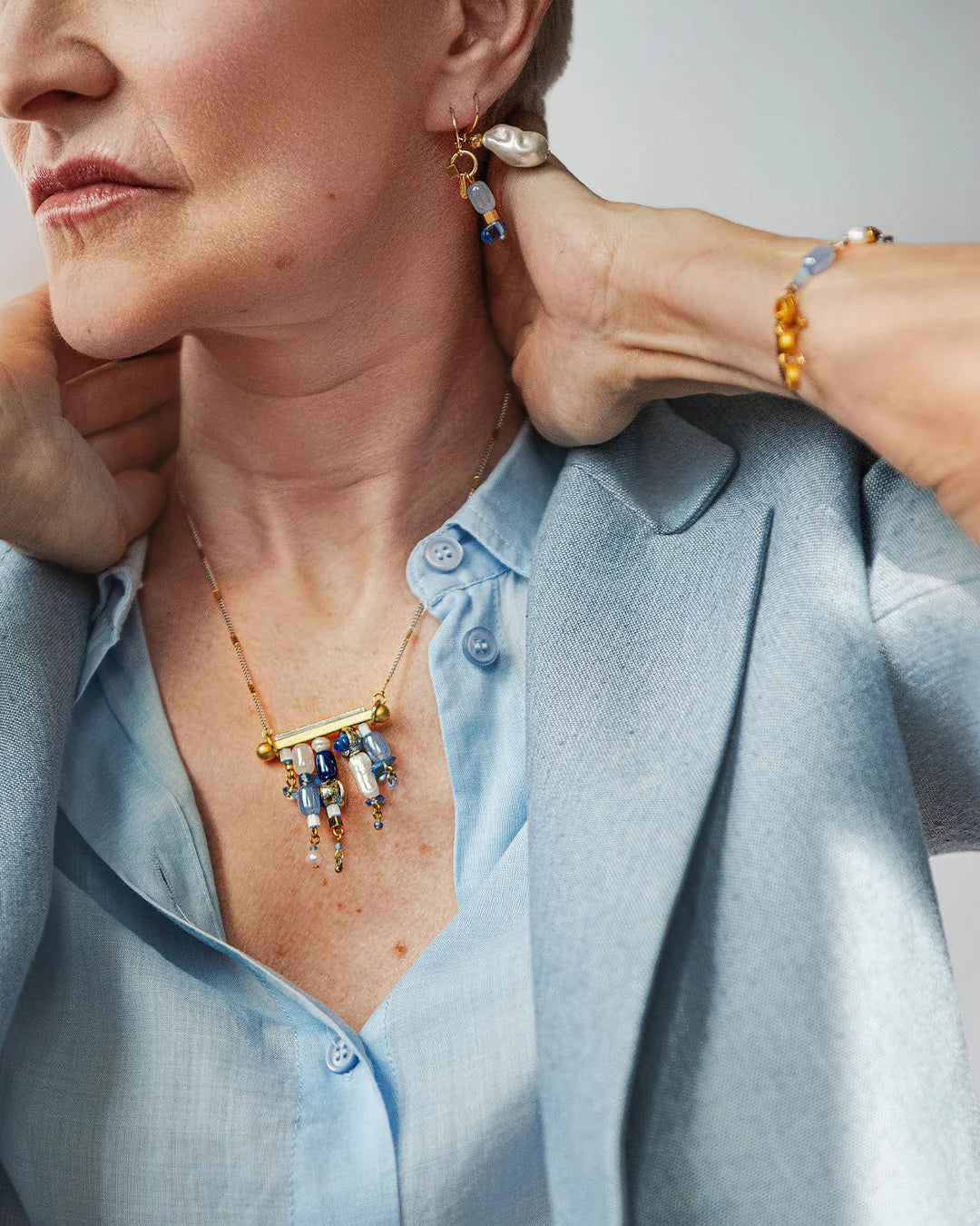 Bracelet Cymelle Deux Tons - Couleur: Deux Tons & Aura Bleu - Anne-Marie Chagnon