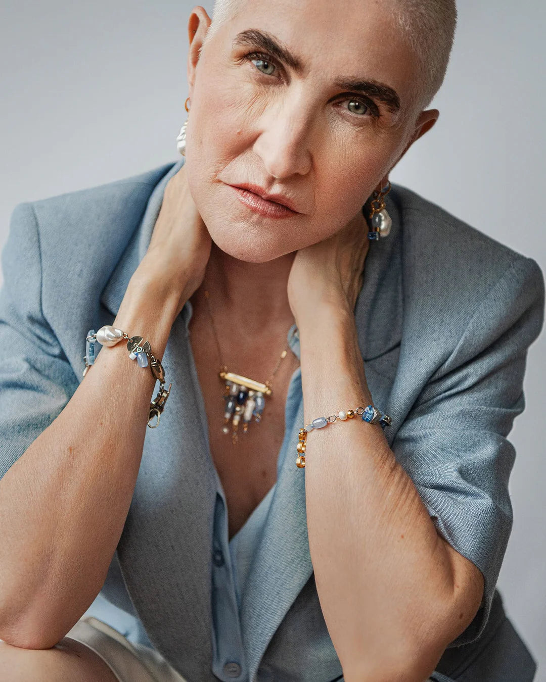 Bracelet Cymelle Deux Tons - Couleur: Deux Tons & Aura Bleu - Anne-Marie Chagnon