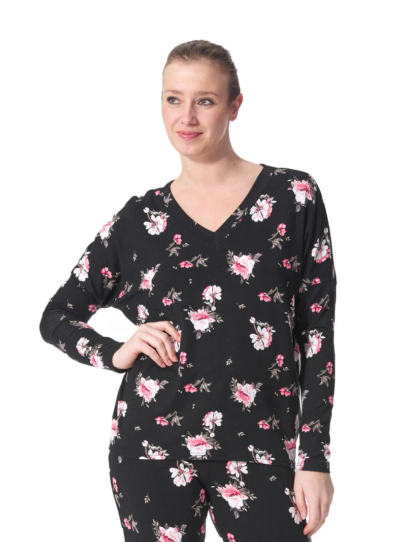 Romance pink v-neck top