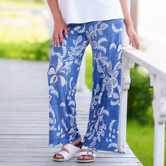 Palazo coco Bleu denim et blanc