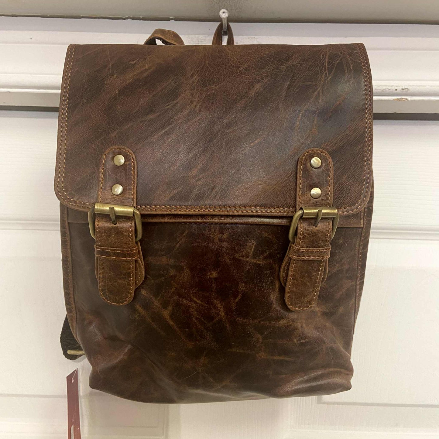 Sac à dos tout cuir - 5 couleurs offertes - Rouge Import