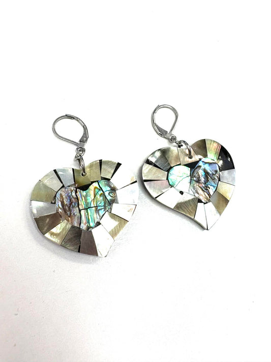 Pearly heart earrings - Adventure Red