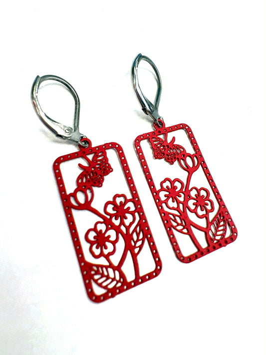 BO fleurie - 3 variantes de couleurs - Rouge inox