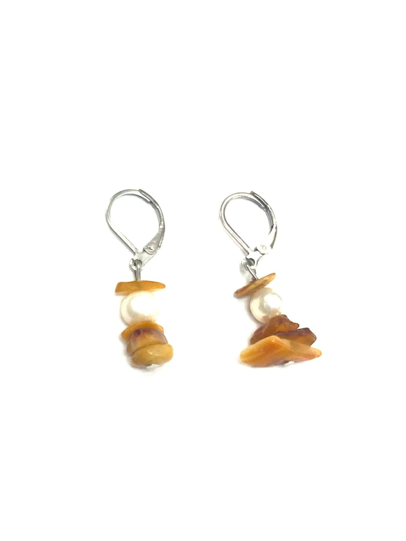 Boucles d'oreilles pierres - Ambre - (2 Variantes) - Rouge Bijoux