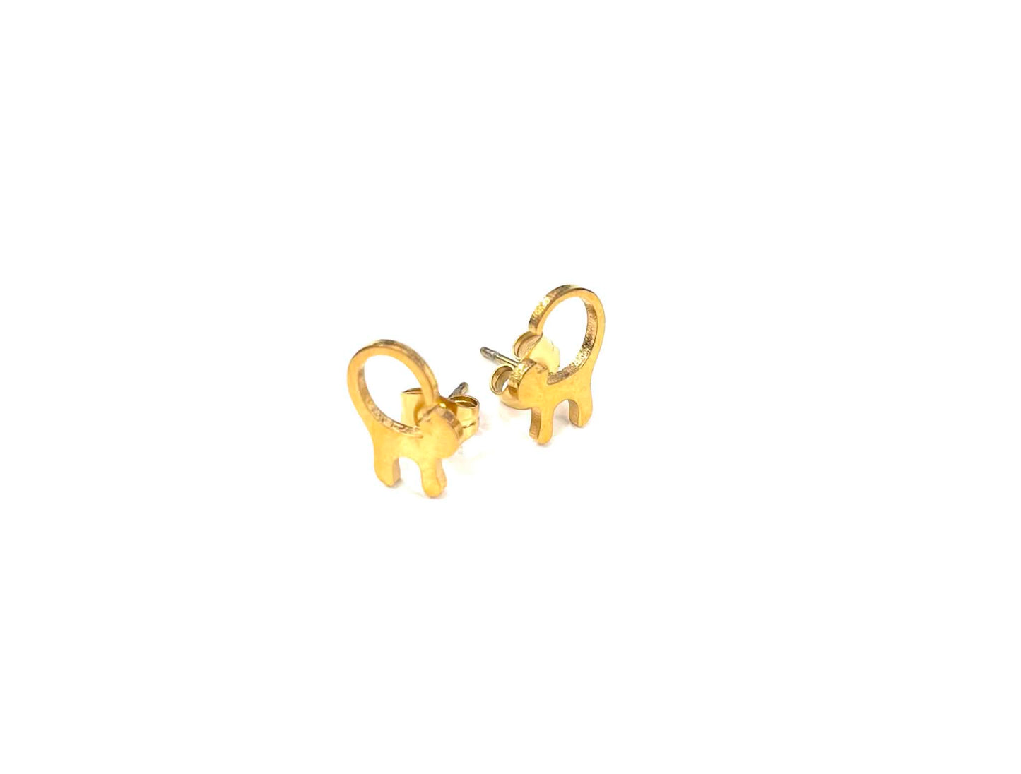 Chat en or debout - Rouge inox
