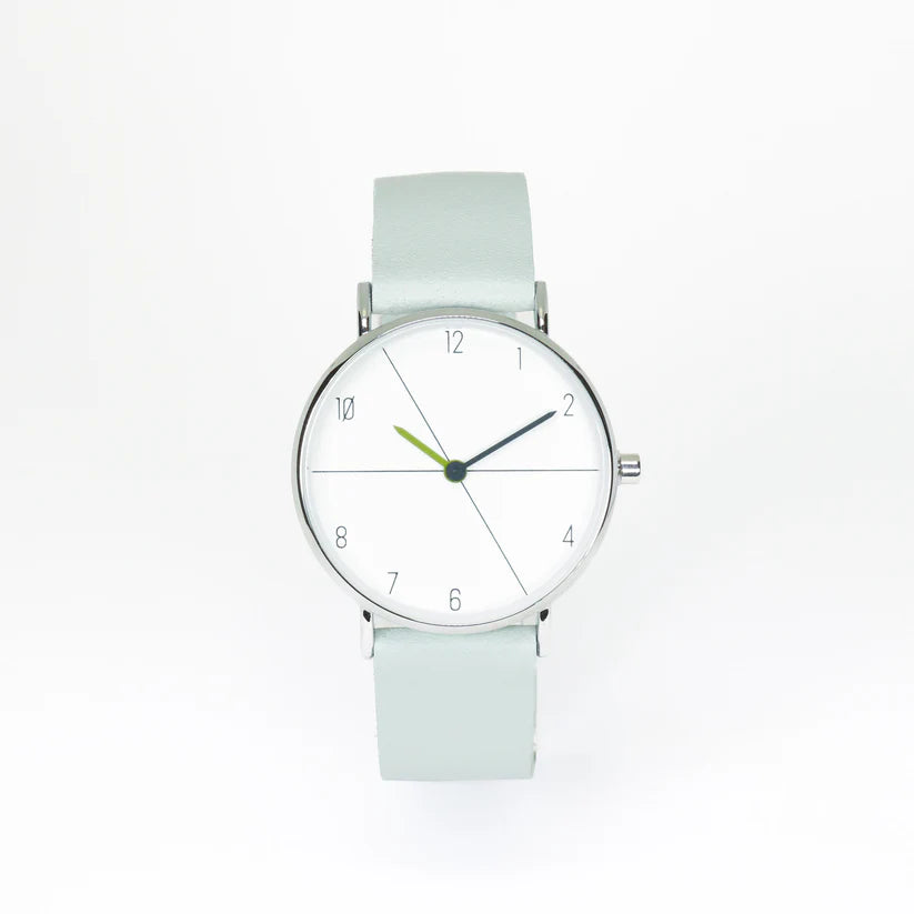 Montre gris bleu (vert) - blanc