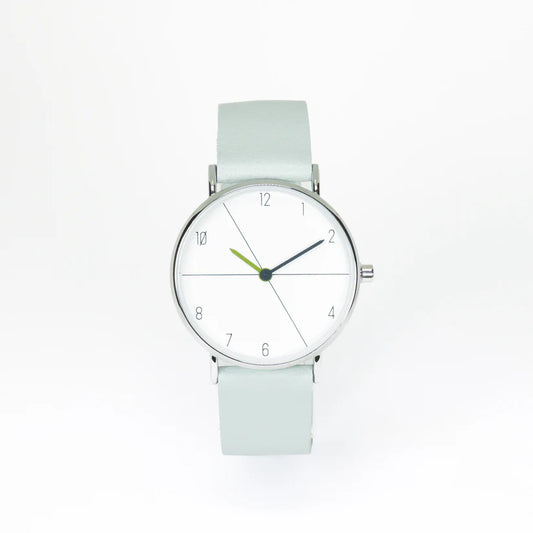 Montre gris bleu (vert) - blanc