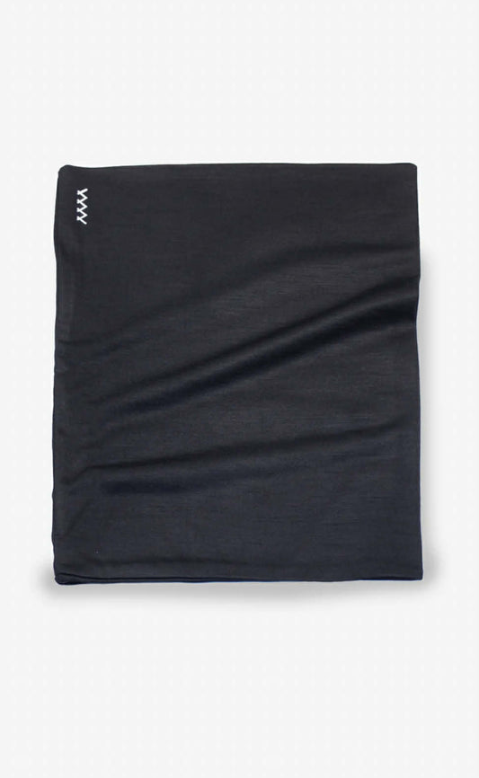 Cache-Cou double 100 % Mérinos Noir - Bonnetier