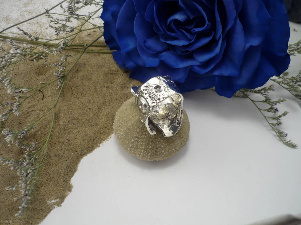 DUALITÉ PERLÉE, bague large en argent sterling et perle d'eau douce  - Marie-Eve Bordeleau