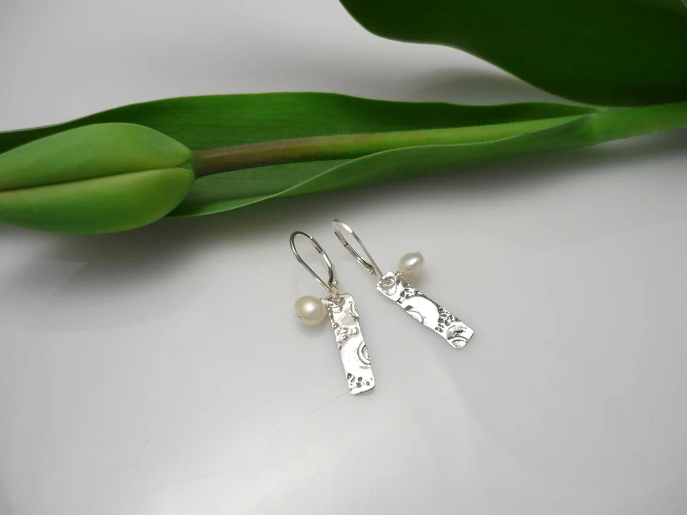 Earrings - Big Dreamer Pearl - sterling silver and pearl - Marie-Ève ​​Bordeleau
