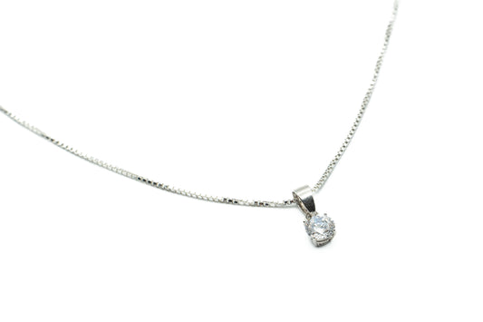 Collier - Avril (Diamant) - Argent - Rouge Argent 9.25