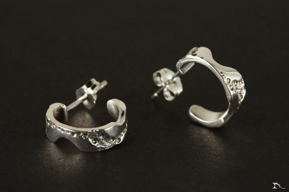Fixed earrings, RINGS, sterling silver - Marie-Ève ​​Bordeleau