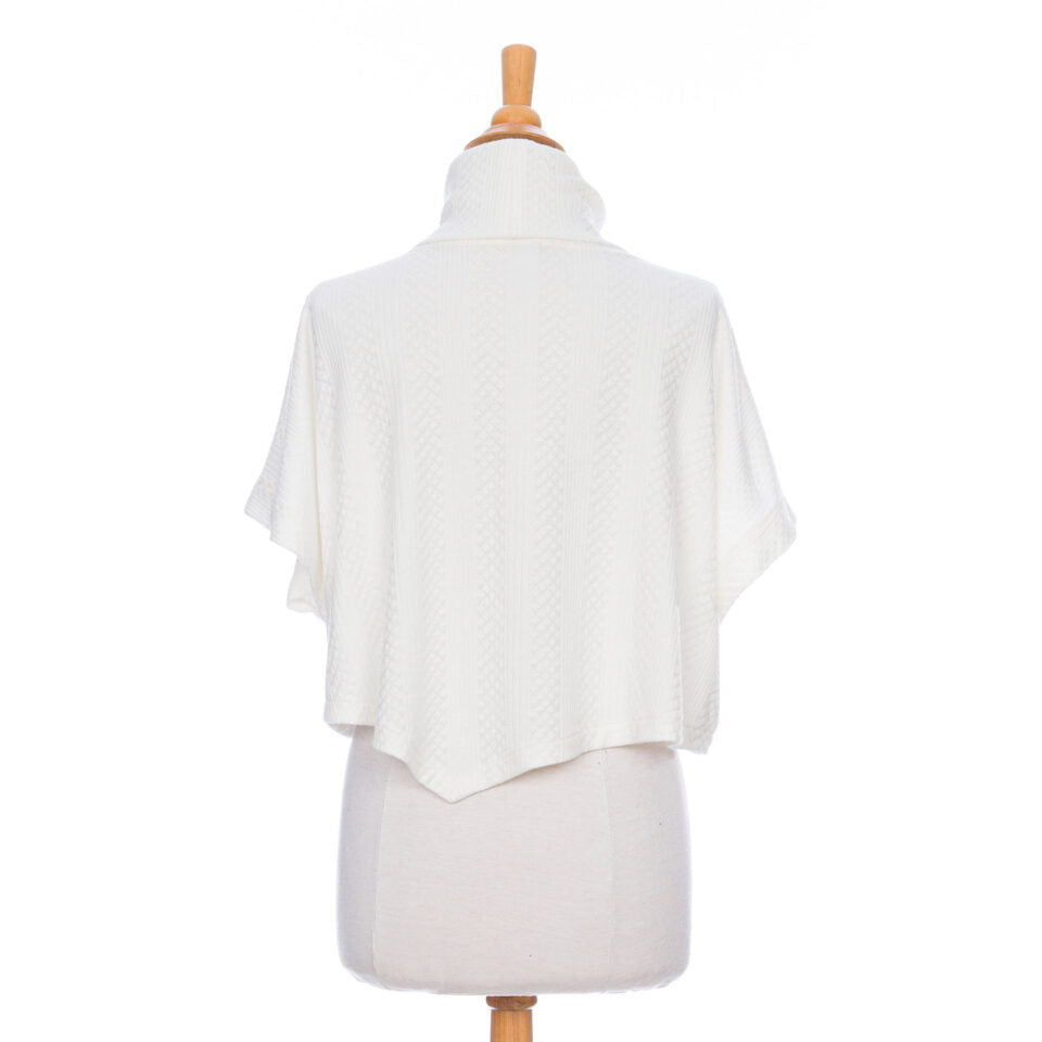 Boléro-poncho lupin Ivoire OS - Taille unique