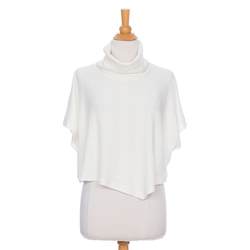 Boléro-poncho lupin Ivoire OS - Taille unique