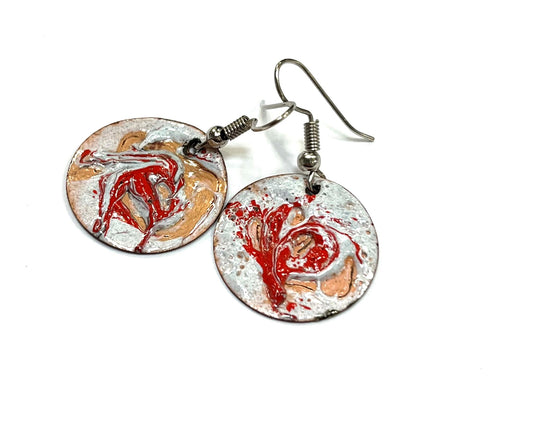 BO Abstract Red - Enamel on copper - RA50 - Rouge Aventure