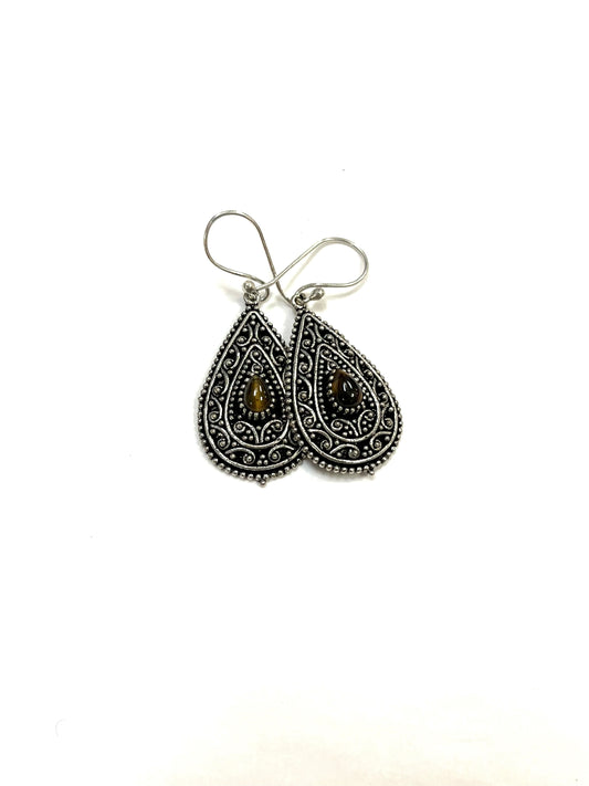 Boucles d'oreilles Boond RI09 - Pierre rouge - Argent - Rouge Import