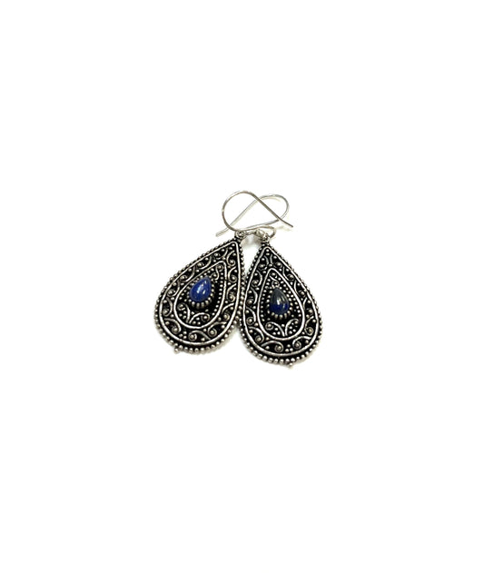 Boucles d'oreilles Boond RI08 - Pierre mauve - Argent - Rouge Import