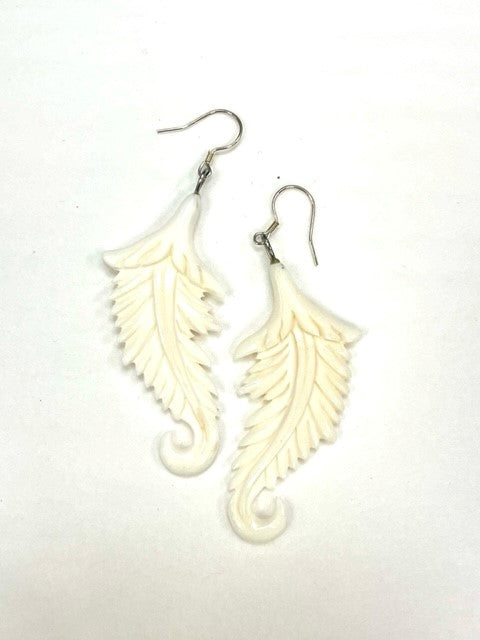 Boucles d'oreilles en os Pankh RI26 - Rouge Import