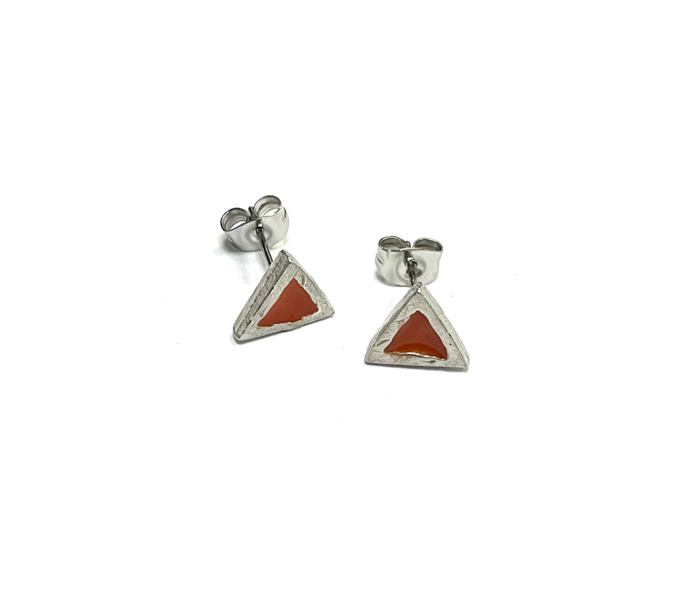Boucles à l'oreille Triangle Naturel - Rouge Bijoux