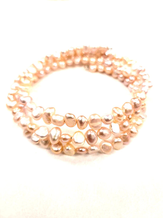 Bracelet de perles  -  Rose - Rouge Inox