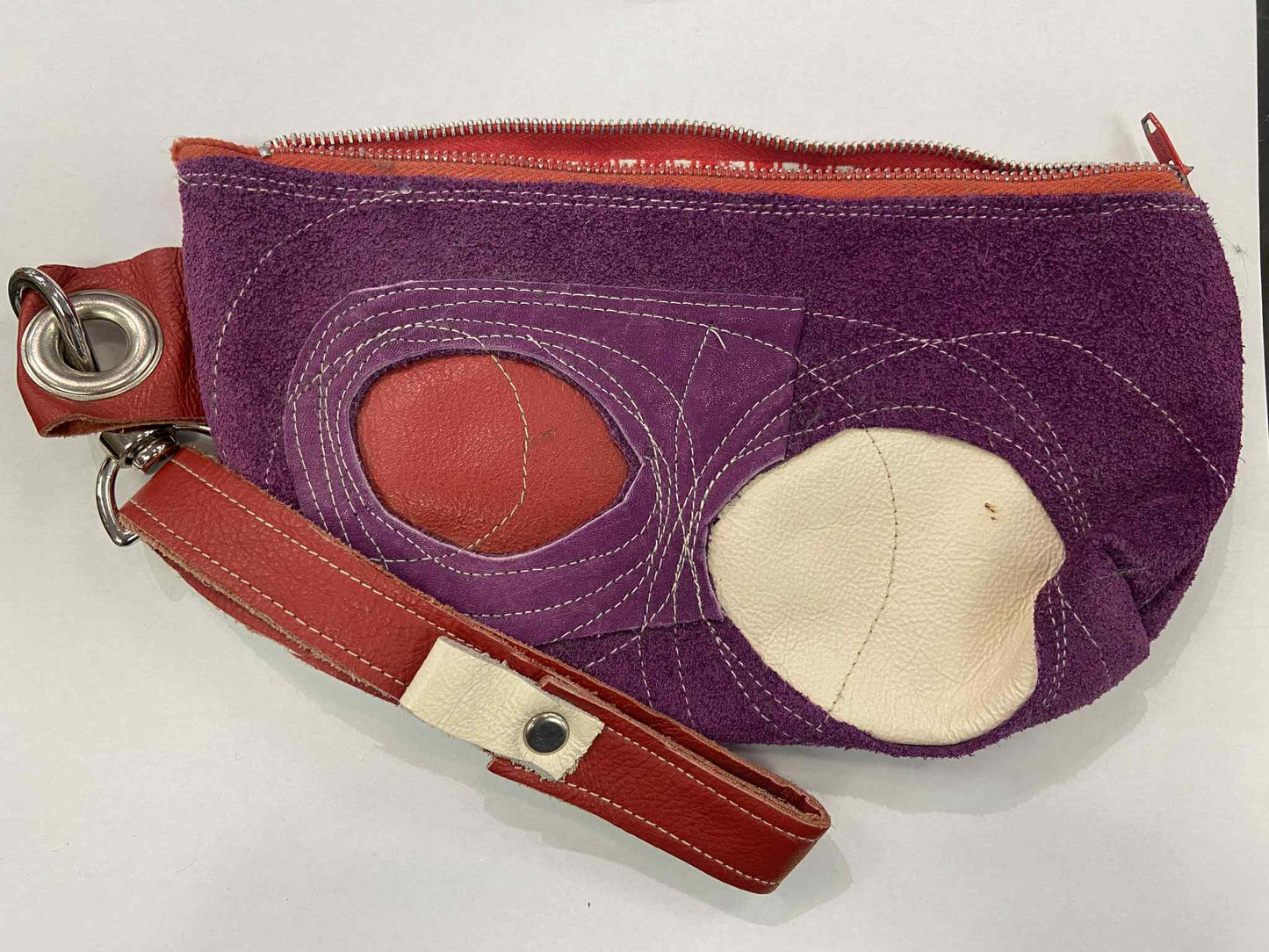 Red and mauve clutch - The Three Sisters