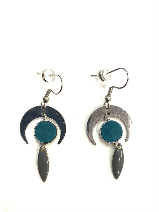 Boucle d'oreille - du Nord - Mini Goutte - Vert - Création Fish