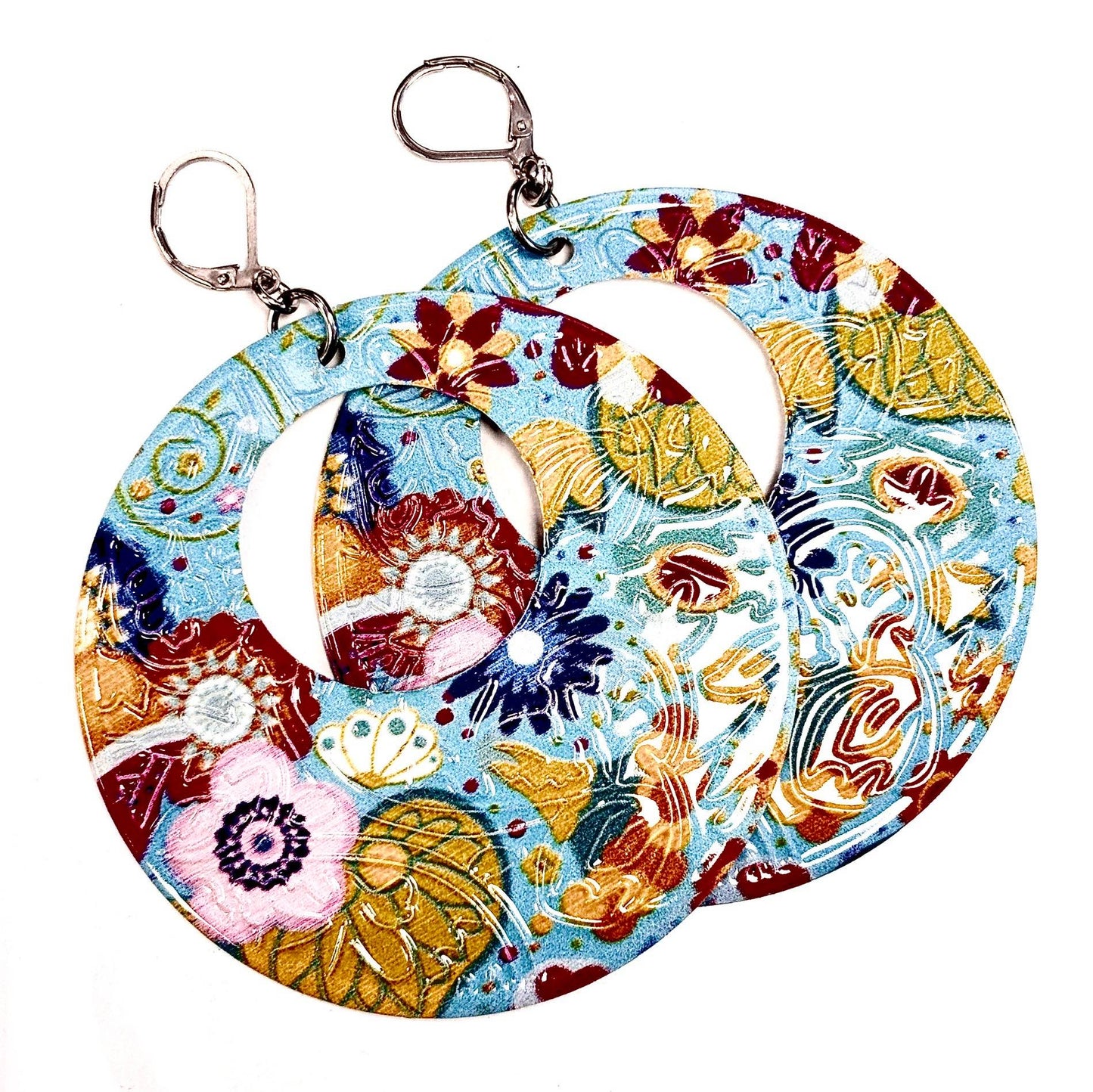 Boucles D'oreilles - Fleurs bleu - RA72 - Rouge Aventure