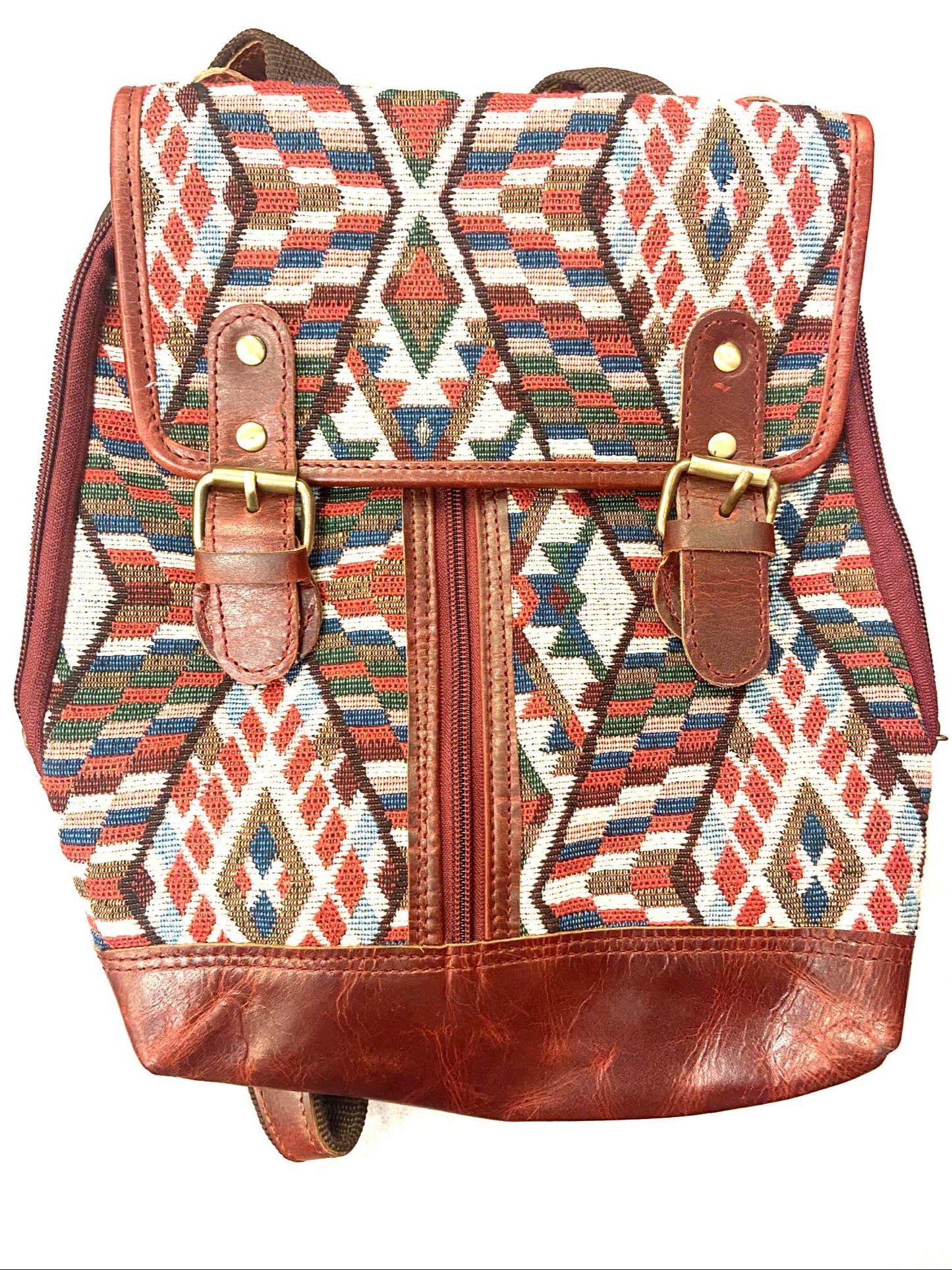 Sac à dos cuir rouge - Rouge Import