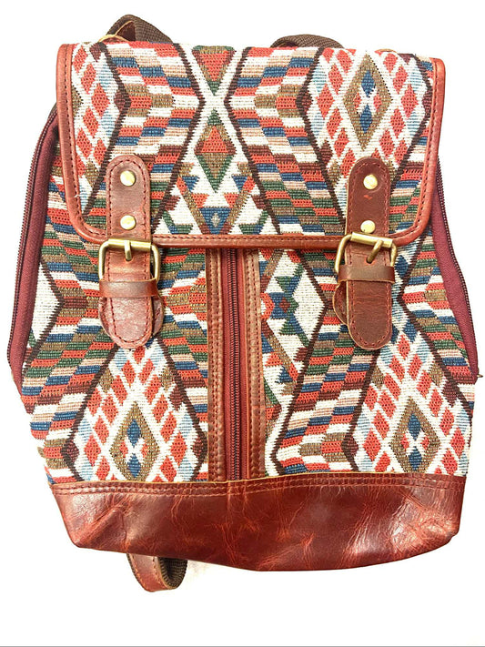 Sac à dos cuir rouge - Rouge Import