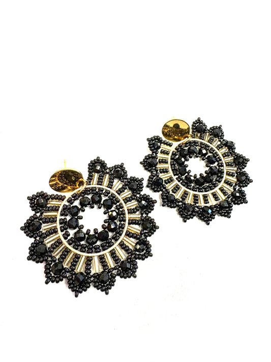 Bo Billes florales noire - Rouge inox