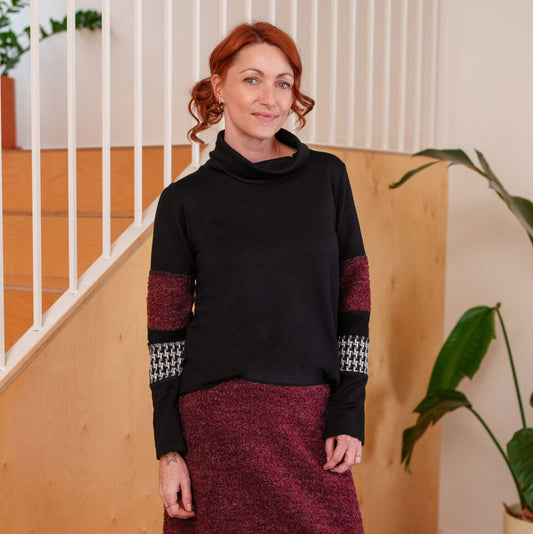 Chandail chicouté Noir et merlot