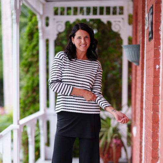 Chandail réversible Collins Rayé noir et blanc - Rien ne se perd