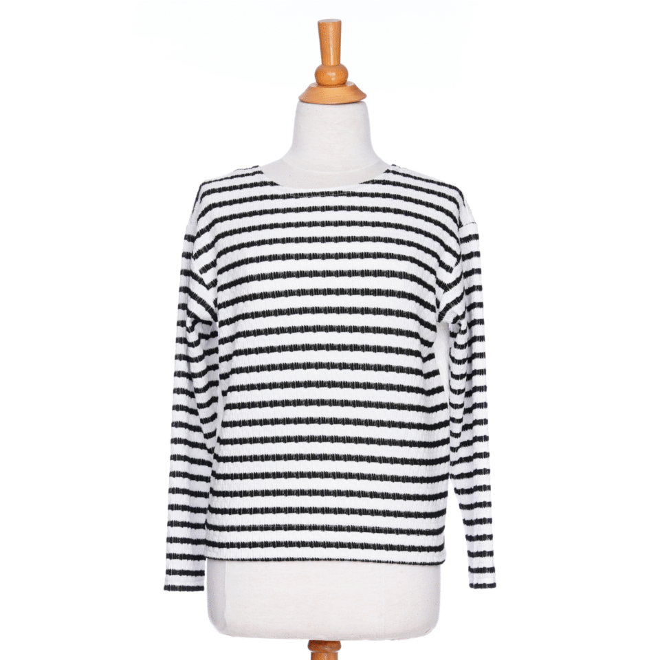 Chandail réversible Collins Rayé noir et blanc - Rien ne se perd