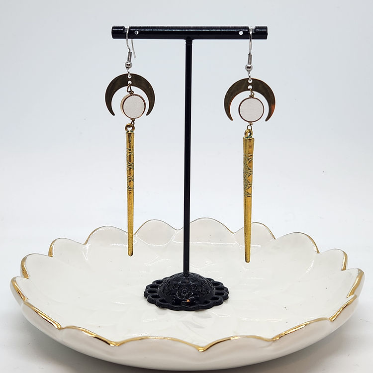 Boucles d'oreilles-Cléopatre noir-Création Fish