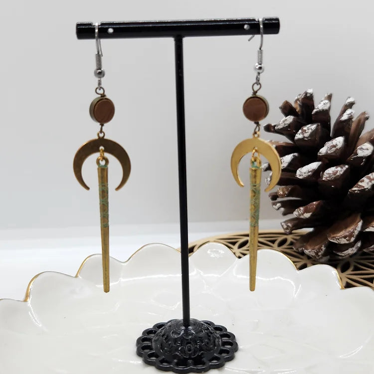 Boucles d'oreilles-Cléopatre noir-Création Fish